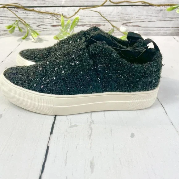 Dolce Vita Black Sparkly Low Top Sneakers - Picture 5 of 11